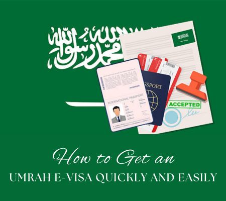 Umrah e-Visa guide showing the online visa application process for pilgrims